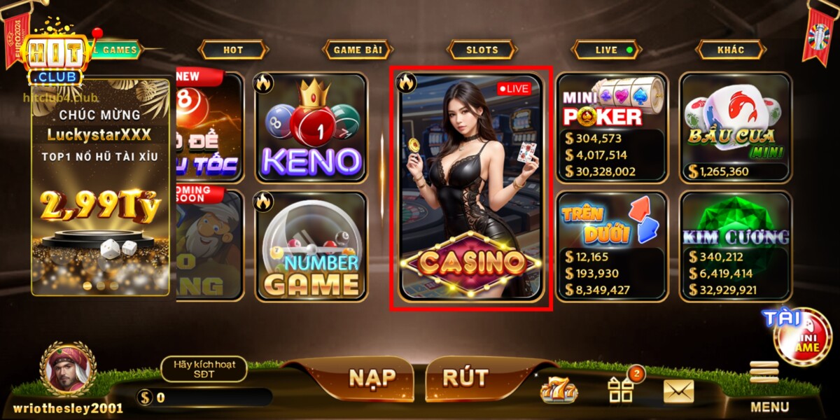 Chuyên mục Casino Live siêu hot hit