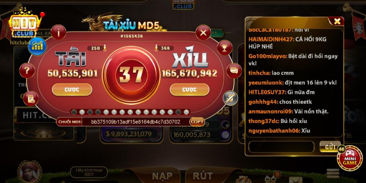 Hitclub cập nhật Tài Xỉu phiên bản MD5
