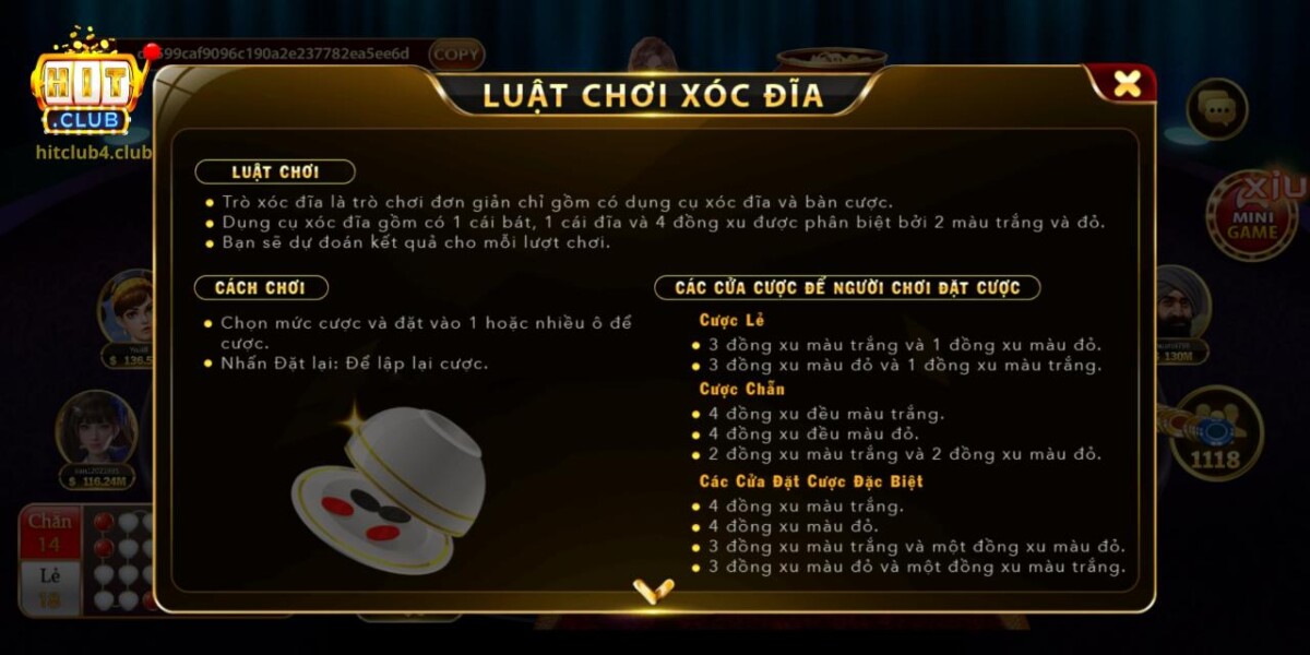 Luật chơi Xóc Đĩa Hitclub